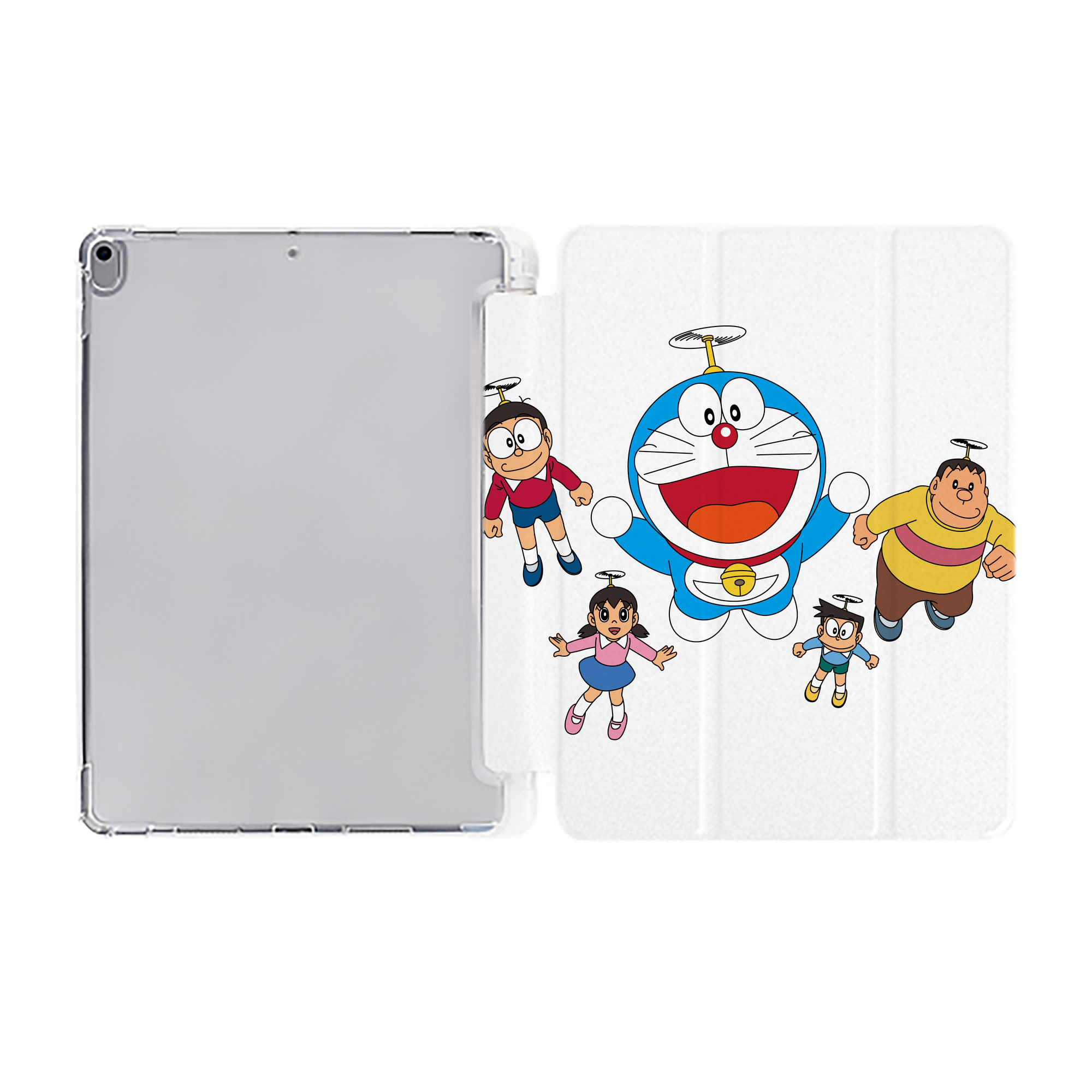 （画像用） ドラえもん 骨川 スネ夫 Doraemon Honekawa Suneo IPad ケース ペン収納付き 三つ折りスタンド PUレザー×シリコン 対応機種9.5/10.5/10.9インチ